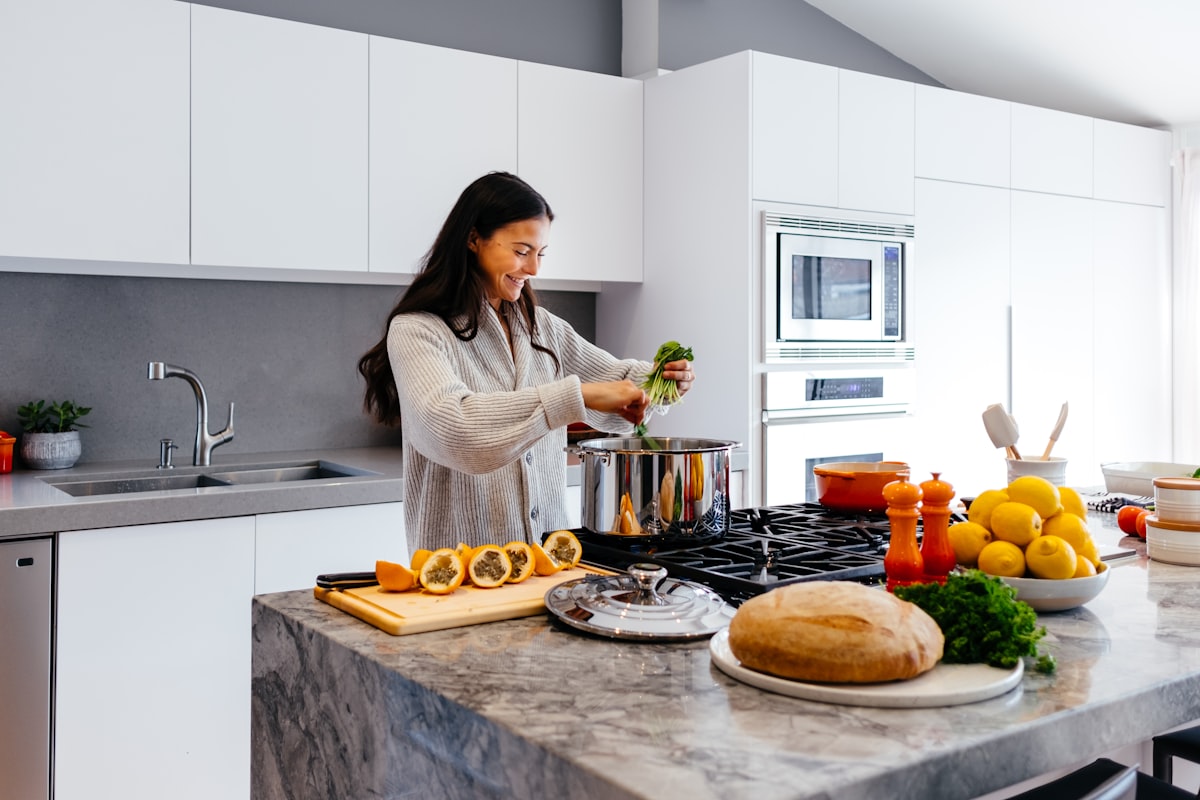 Healthy meal planning arrangement with fresh ingredients